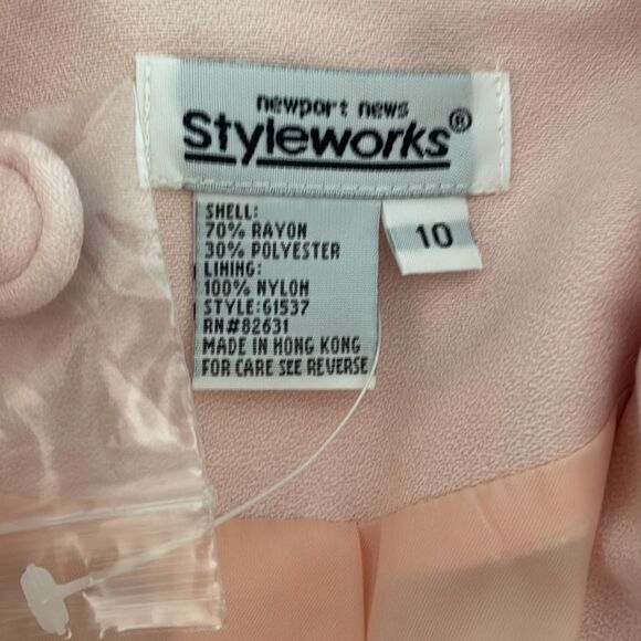 Suit jacket light peach three button by Newport News style works women’s 10 - Picture 9 of 10